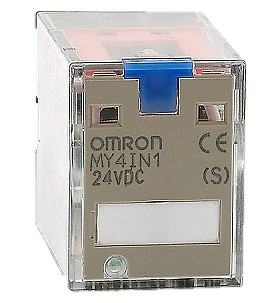 Relä, MY4IN, 14-pin, 4-vxl, 24VDC